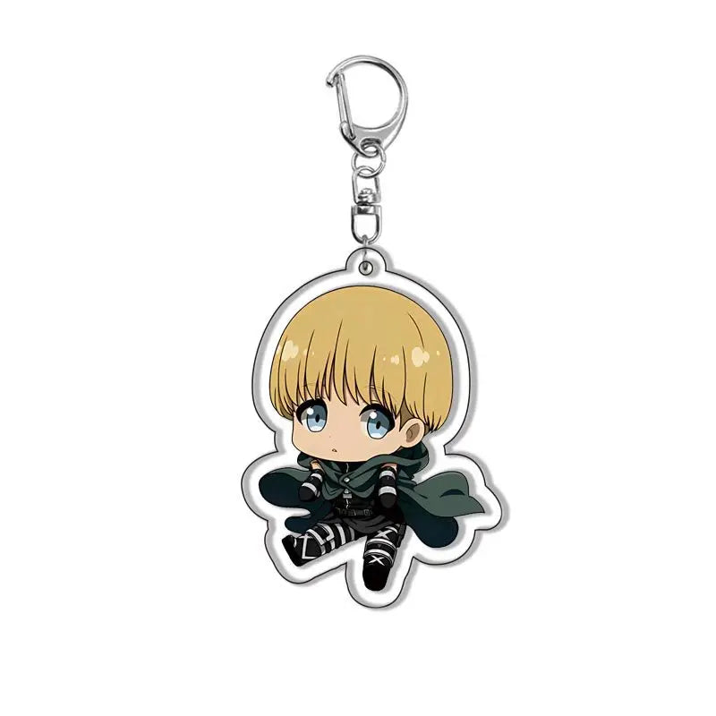 New Anime Levi Ackerman Allen Yeager Keychain For Women Men Double Sided Acrylic Key Chain Bag Accessories Cartoon Birthday Gift