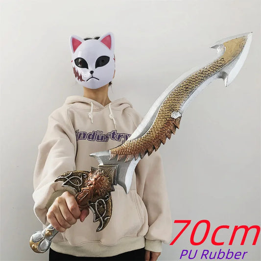 Chinese Style Cosplay Golden Dragon Sword Knights Knife Sword Prop Role Cos Protector Ghost Knife Sword PU Weapon Model Toy Gift