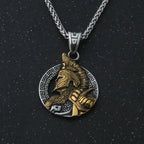 stainless steel King of War Spartan Warrior Portrait Pendant Men\'s Necklace Trend Rock Hip Hop Party Jewelry Christmas Gift
