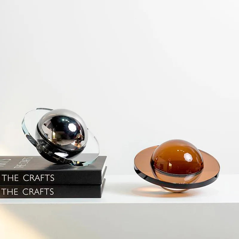 Science-Fiction modèle ovni maison salon chambre à coucher moderne Simple Table basse américaine Gadgets décorations de soucoupe volante en cristal