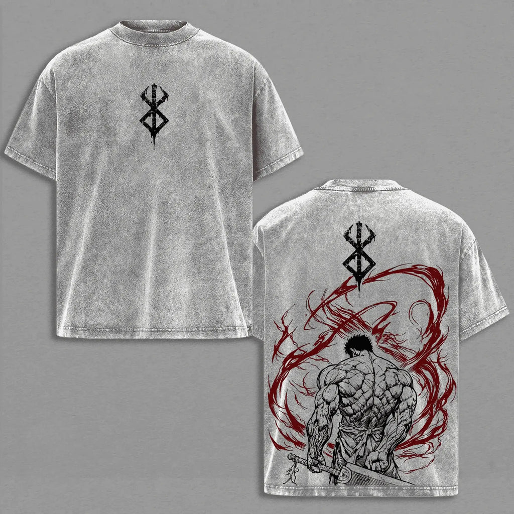 Guts Berserk T-Shirt Vintage Washed Oversized Tee