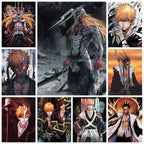 BLEACH DIY Diamond Painting Kurosaki Ichigo Zaraki Kenpachi Poster Hand Diamond Embroidery Home Room Decor Kids DIY