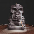 Halloween Skull Backflow Incense Burner Stick Holder - 