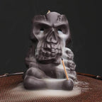 Halloween Skull Backflow Incense Burner Stick Holder - 