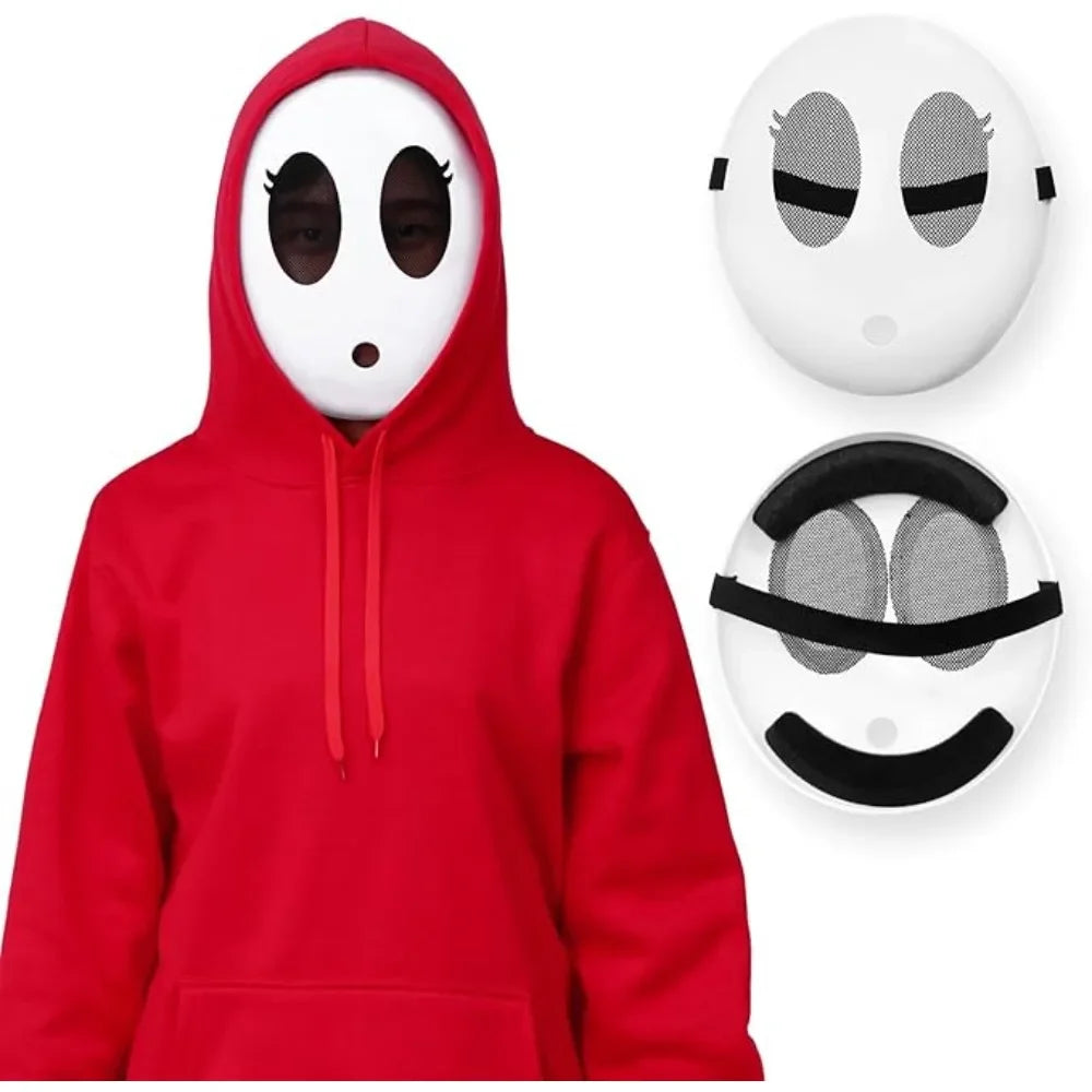 Halloween Cosplay Game Bros Shy Guy Mask Funny Kid Adlut Unisex White Plastick Masks Masquerade Party Dress Up Costume Props