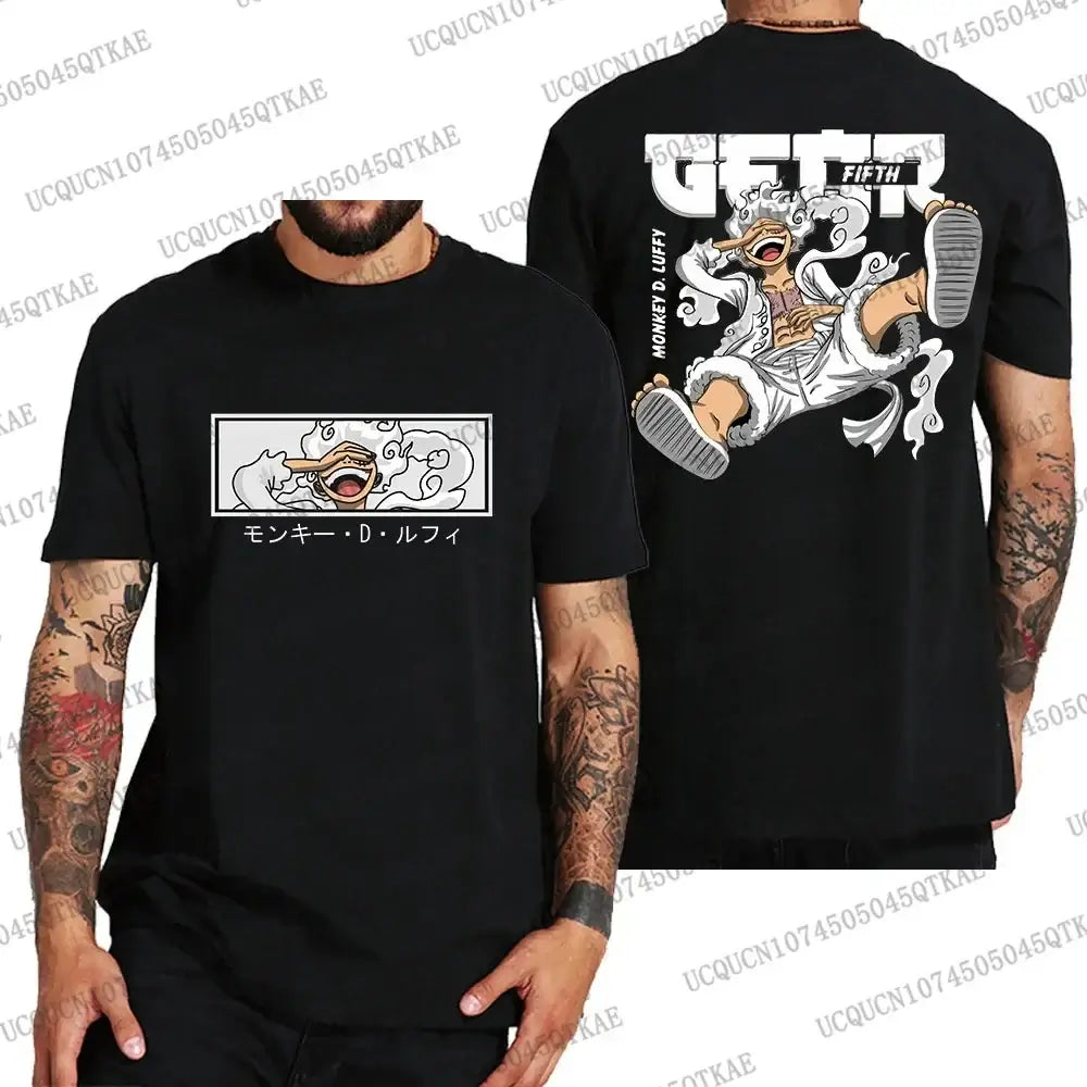 One Piece Luffy T-Shirt: Oversized Cotton Anime Streetwear