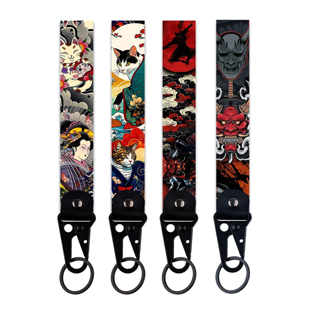 Samurai Cat Keychain | Unique Car and Motorcycle Key Ring Gift
