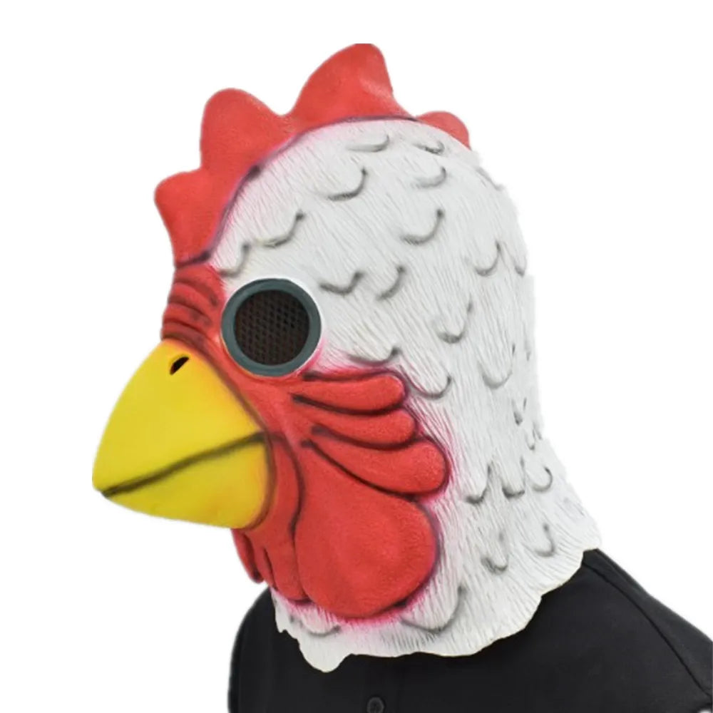 1PC Cosplay Richard Rooster Full Face Mask Funny Animal Head White Rooster Masks Hotline Miami Game Props Mad Chicken Mask