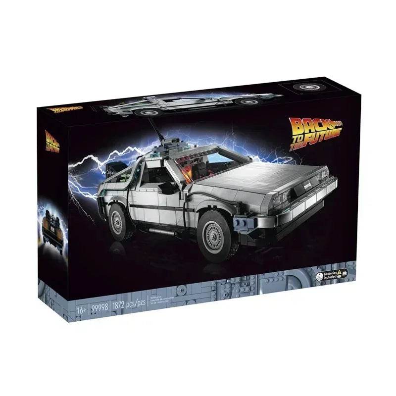 LEGO 10300 DeLorean Back to the Future Time DMC-12 Machine Sport Car Building Blocks Fit Bricks Toys for Kids Chritmas Gift Set - wood