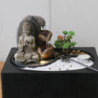 Indoor Desktop Fountain Waterfall With Buddha Statue - Black / US