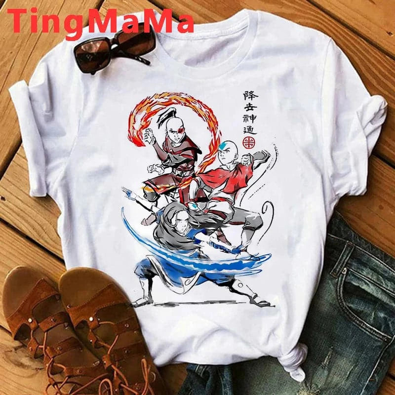 Avatar The Last Airbender T Shirt Women Kawaii Anime Appa Tshirt Funny Cartoon Avatar Graphic Tees Fashion Unisex T-shirt Female