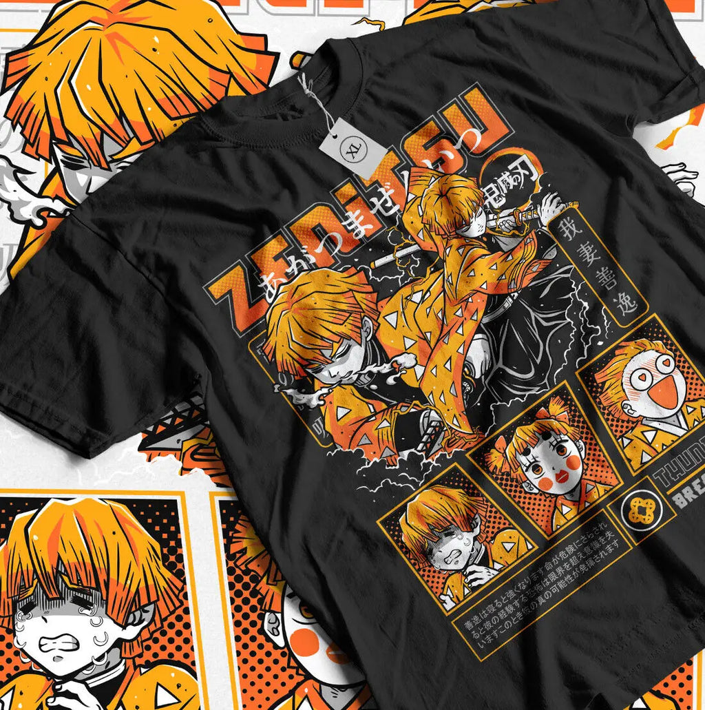 Agatsuma Zenitsu T-Shirt Demon Slayer Halloween Shirt