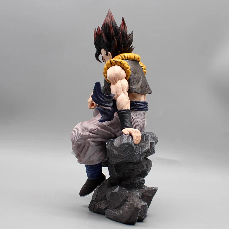 Sitting Gogeta Super Saiyan and Blue Anime Figure, 3 Swappable Heads Dragon Ball Z Figurines PVC 23 CM