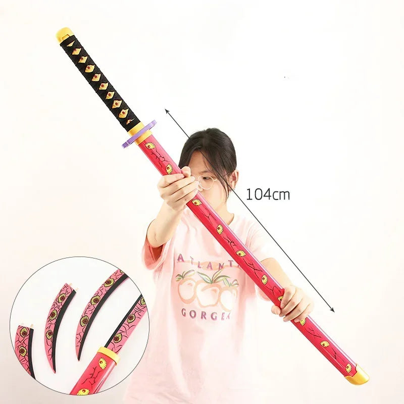 Katana Demon Slayer, taille réelle, Anime Kimetsu No Yaiba Mitsuri, accessoire de Cosplay, couteau Ninja, arme épée de samouraï japonais, jouet pour enfant, cadeau