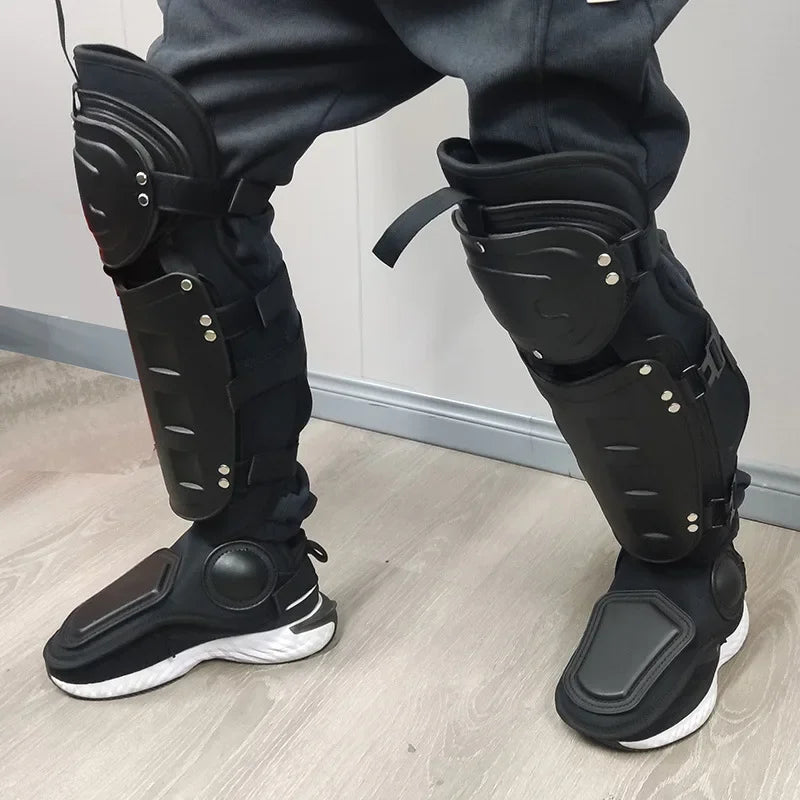 Protective Leg Armor Guards, Tactical Legs Armour Suits, Riot Supplies Full Body Protective Leg and Knee Pads Security Equipment