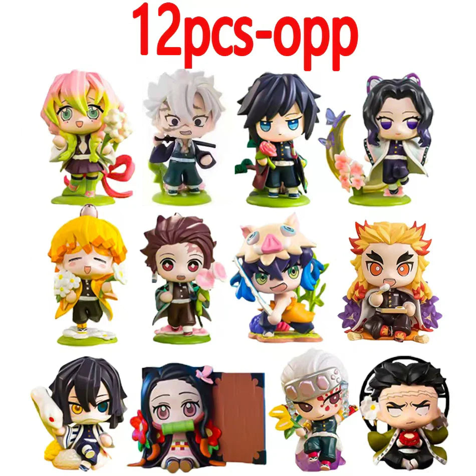 Demon Slayer Blind Box: 12pcs Tanjiro Nezuko Anime Figures