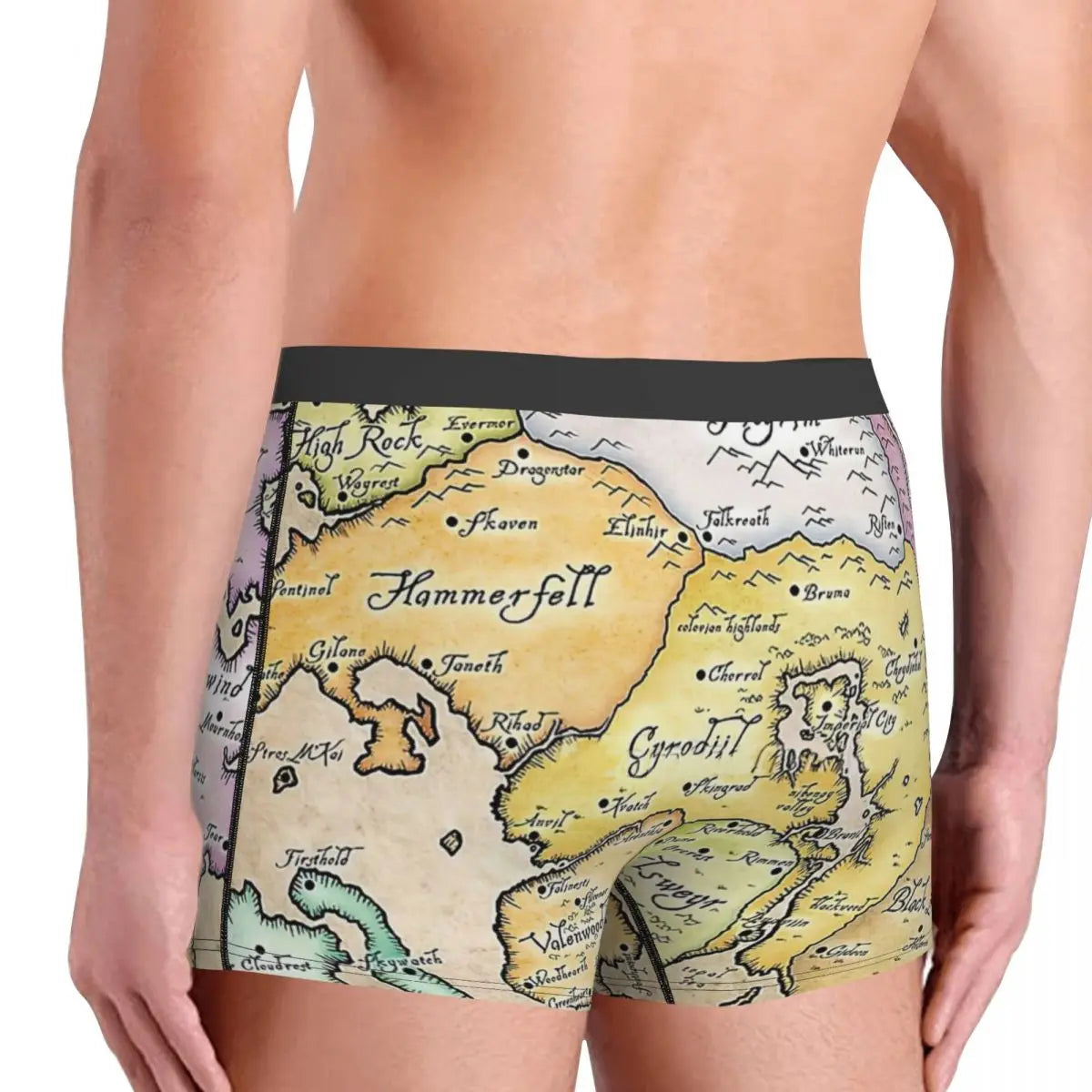 Carte de Tamriel caleçons culottes respirantes sous-vêtements masculins imprimés Shorts Boxer slips