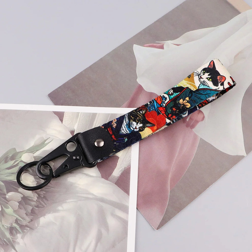 Samurai Cat Keychain | Unique Car and Motorcycle Key Ring Gift