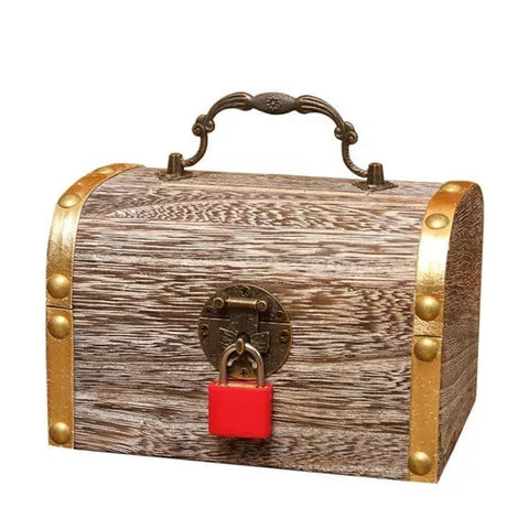 Small Medium Large Extra Large Wooden Piggy Bank Safe Money Box Treasure Chest Savings For Coins Cash Retro With Lock Crafts Ho