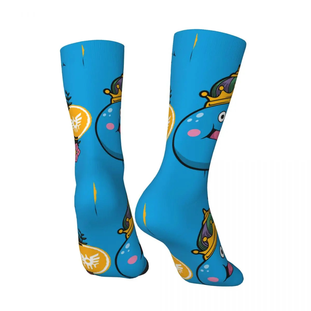 Chaussette folle drôle pour hommes King Slime japonais Hip Hop Vintage Dragon Quest heureux motif sans couture imprimé garçons équipage chaussette