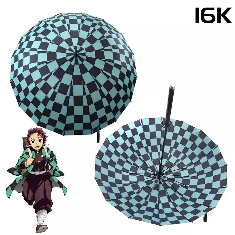 Tanjiro Katana Umbrella: Demon Slayer Long Handle UV Parasol