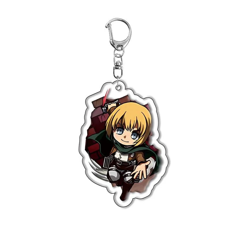 New Anime Levi Ackerman Allen Yeager Keychain For Women Men Double Sided Acrylic Key Chain Bag Accessories Cartoon Birthday Gift