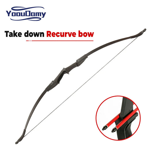 YoouDamy Archery Recurve Takedown Bow and 12pcs Arrows Set 20lbs 30lbs for Youth Adult Beginners Training Practice