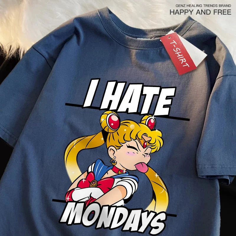 🌙 Sailor Moon Tongue-Out Graphic T-Shirt – Playful Anime Streetwear