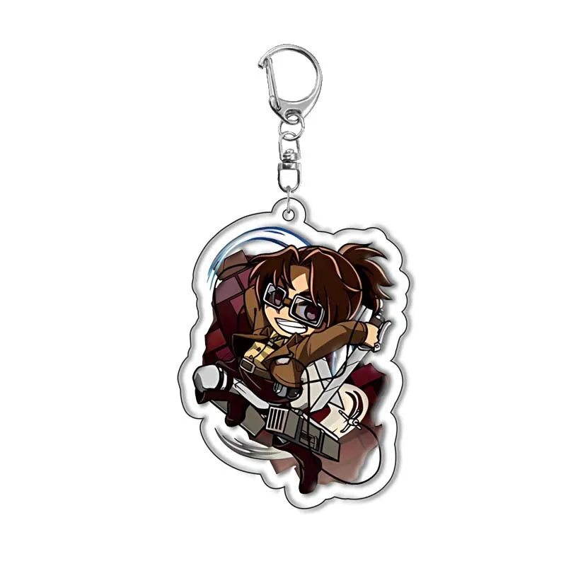 New Anime Levi Ackerman Allen Yeager Keychain For Women Men Double Sided Acrylic Key Chain Bag Accessories Cartoon Birthday Gift