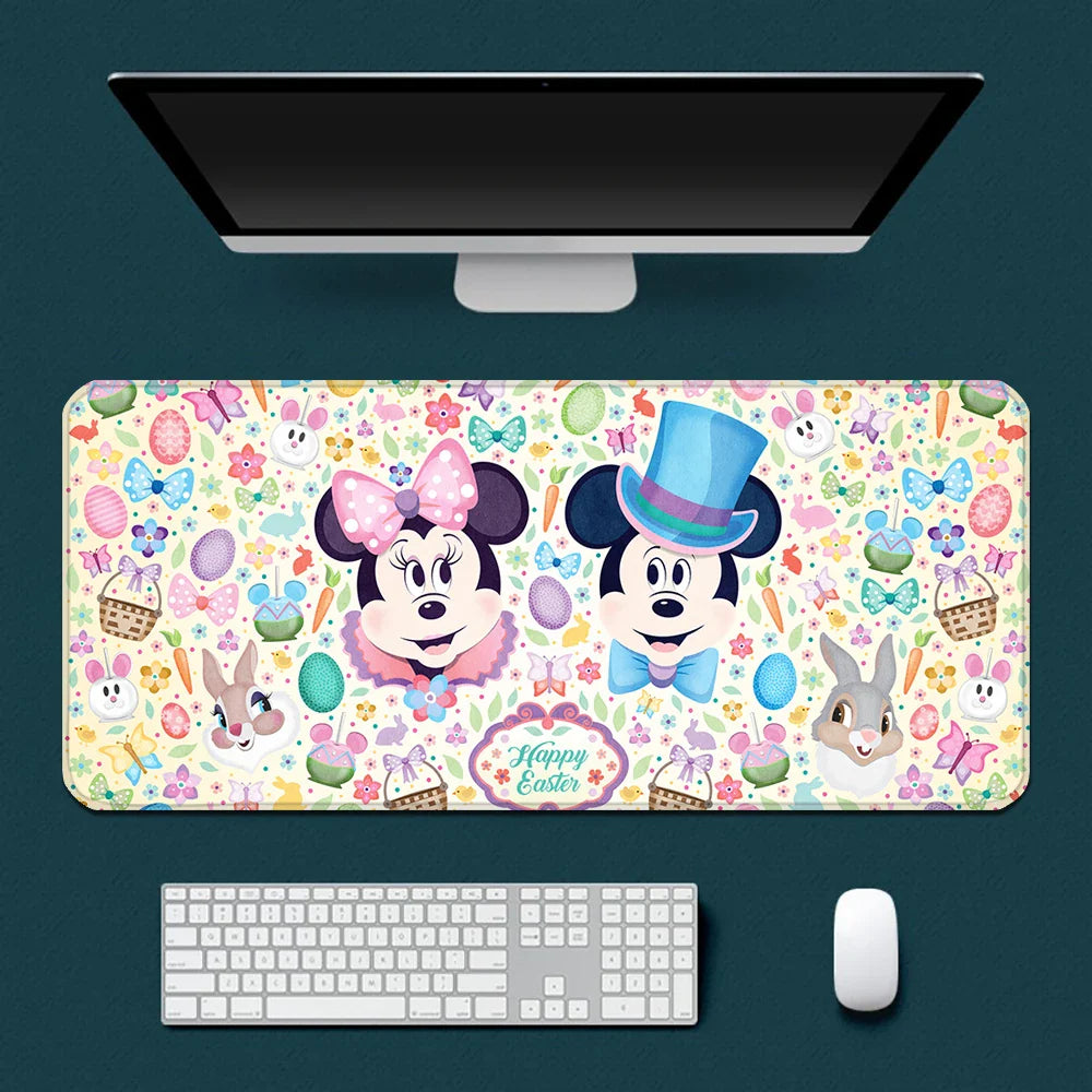 Cute Cartoon Mickey Minnie Mousepad HD Printing Computer Gamers Locking Edge Non-slip Mouse Pad XXL90x40cm Keyboard PC Desk Pad