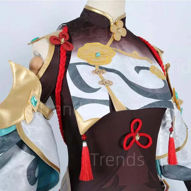 Disfraz de Shenhe, mono de Shenhe, trajes de batalla de Shen He, trajes de Anime para comic con