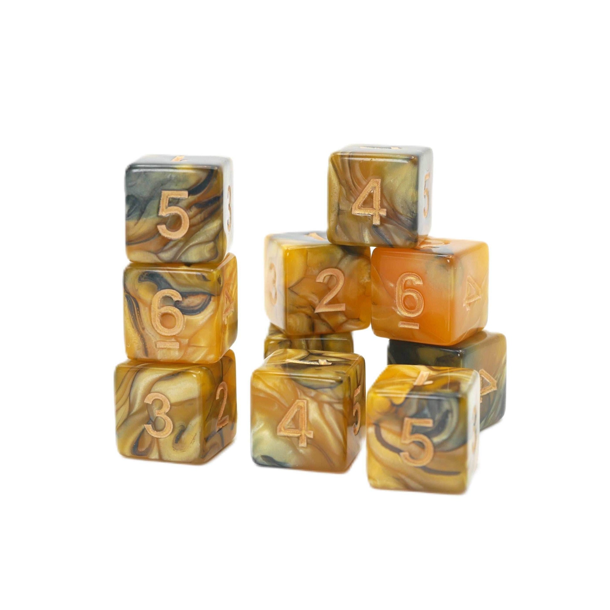 Saharan Sands 10d6 - DnD Dice Set | Acrylic RPG Gaming Dice - 