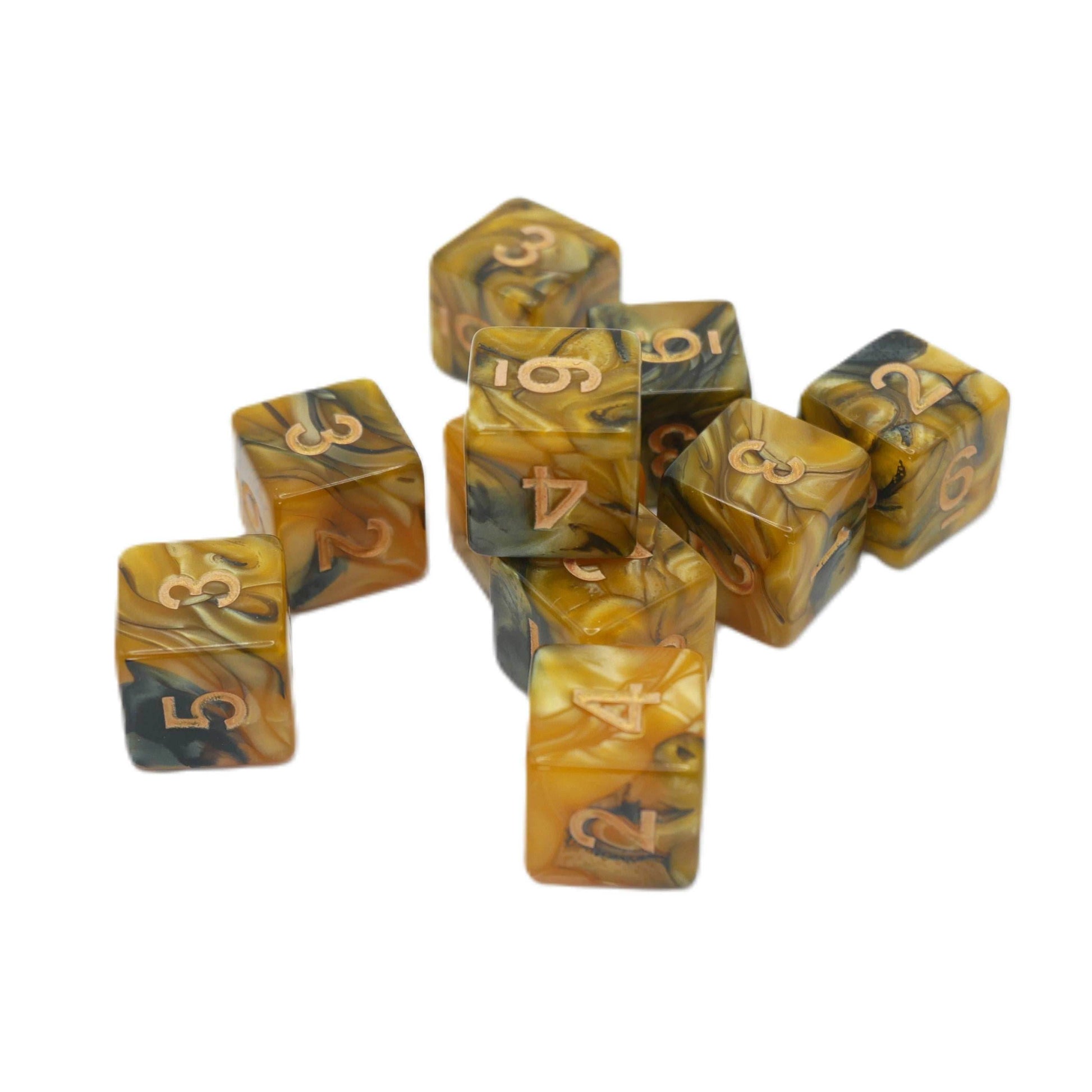 Saharan Sands 10d6 - DnD Dice Set | Acrylic RPG Gaming Dice - 