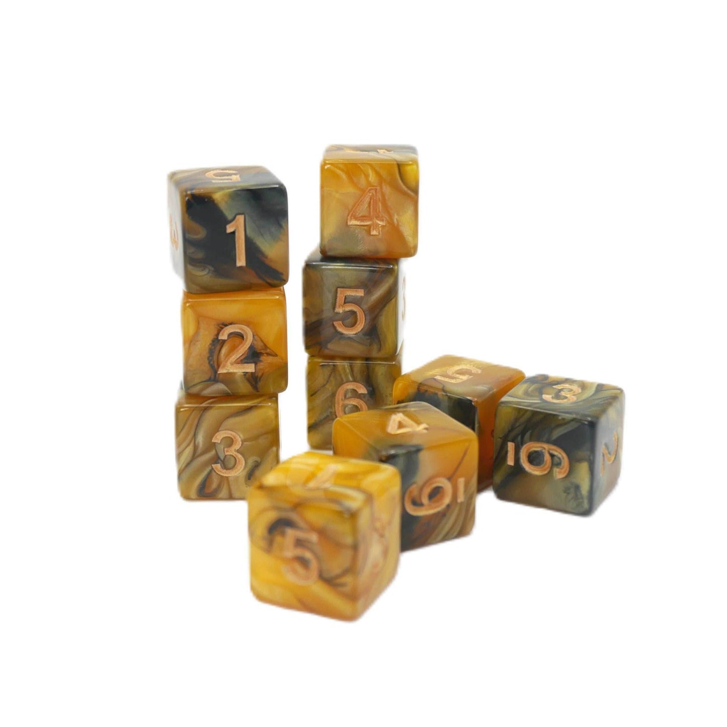 Saharan Sands 10d6 - DnD Dice Set | Acrylic RPG Gaming Dice - 