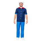 Sailor Man Adult Halloween Costume Set with Muscle Arms Spinach Captain Cosplay