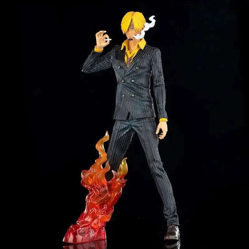 Sanji Vinsmoke One Piece Anime Figure, One Piece Strawhat Pirates Figurines Diable Jambe Black Foot 11 in