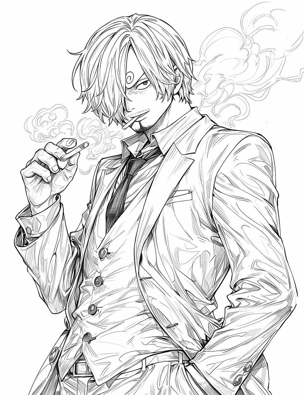Sanji's Suave Smoke: One Piece Coloring Adventure | Infinite Visibility