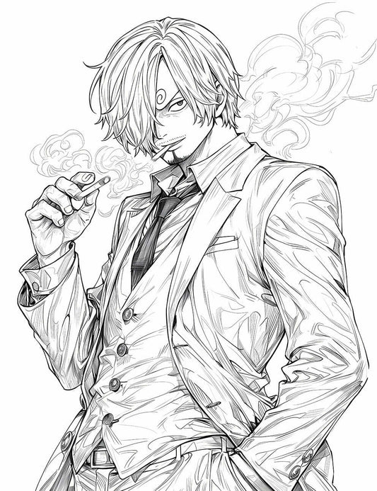 Sanji's Suave Smoke: One Piece Coloring Adventure | Infinite Visibility