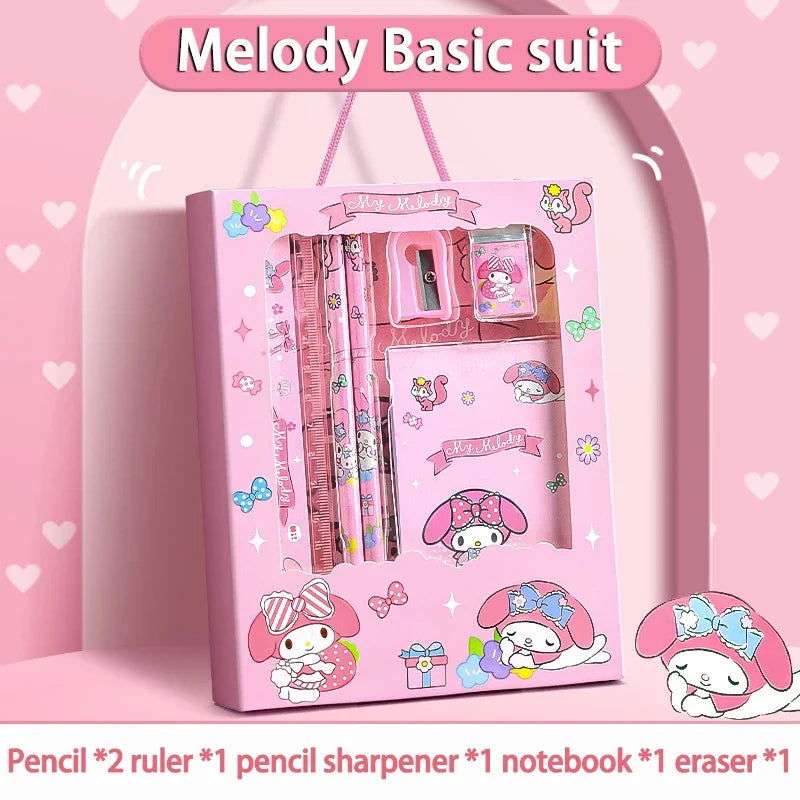 Sanrio Family Cinnamoroll, Kuromi, and Melody Stationery Gift Box Set, Children's Gift Back-to-School Christmas Gift