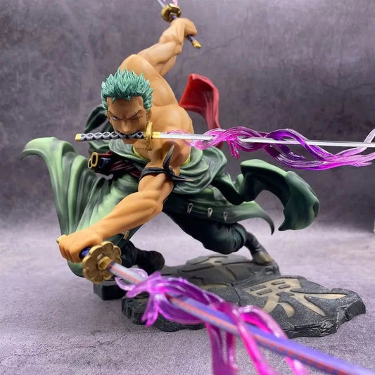 Santoryu Ogi Zoro Figure, King of Hell One Piece Anime Figurines Wano Onigashima