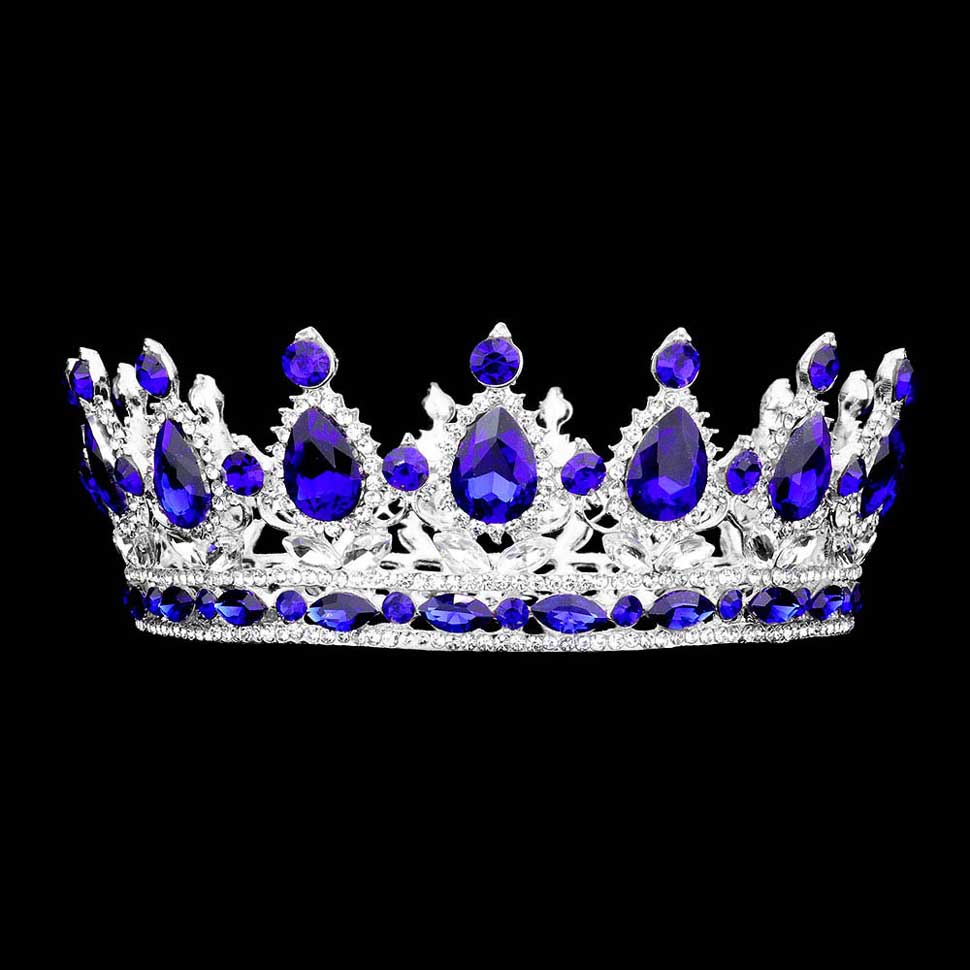 Teardrop Stone Accented Crown Tiara