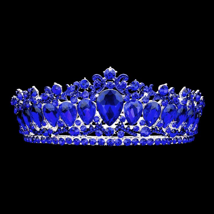 Teardrop Stone Accented Crown Tiara