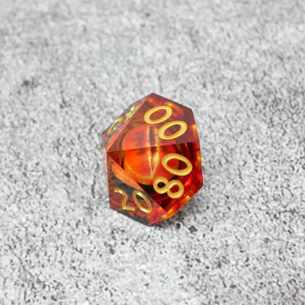 Sauron's Eye | 7 Piece Moving Eye DnD Dice Set | Acrylic RPG Gaming Dice - 