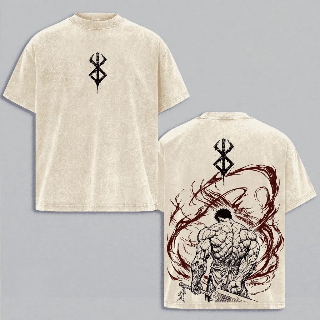 Guts Berserk T-Shirt Vintage Washed Oversized Tee