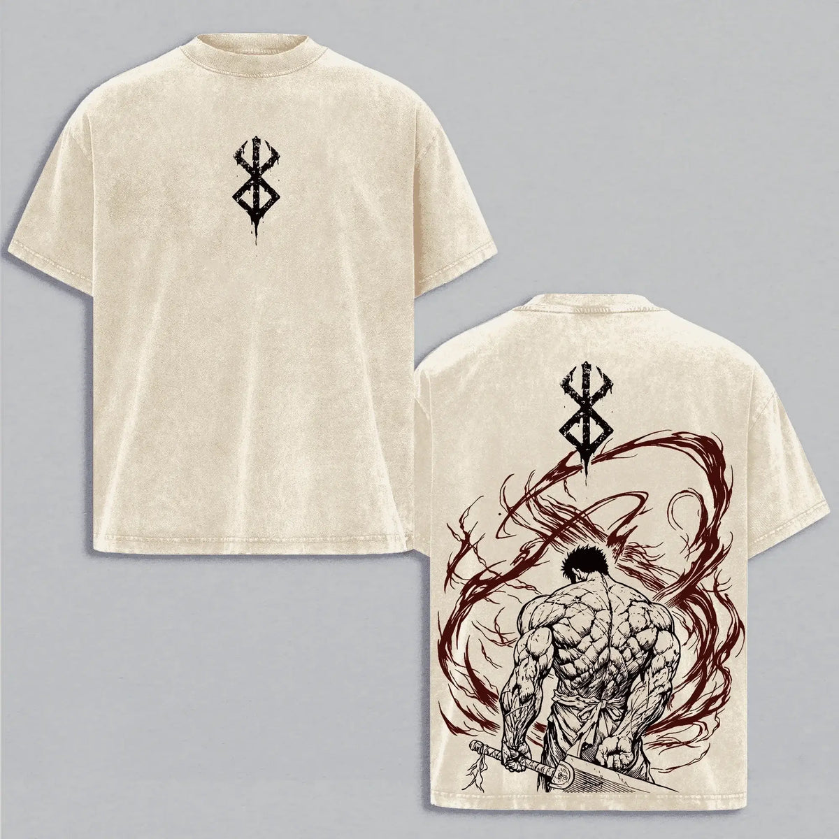 Guts Berserk T-Shirt Vintage Washed Oversized Tee