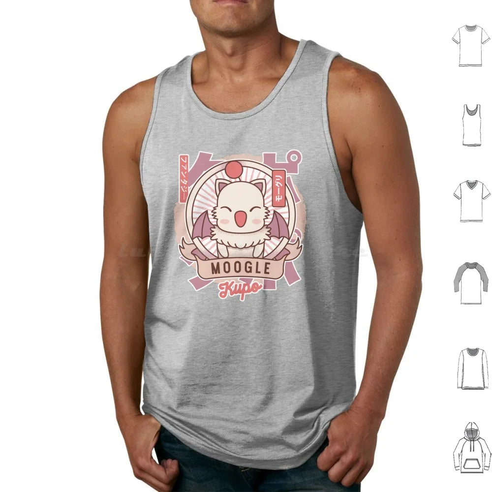 Moogle Retro Tank Tops Print Cotton Final Fantasy 7 Final Fantasy Vii Ff14 Final Fantasy Cloud Strife Sephiroth Cactilio