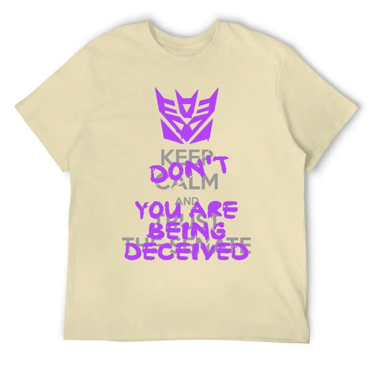Campaign T-shirts Casual Graphic Humor Graphic Leisure Fresh Transformer  Black Decepticon Soundwave  Wordtee Vintage T-shirt