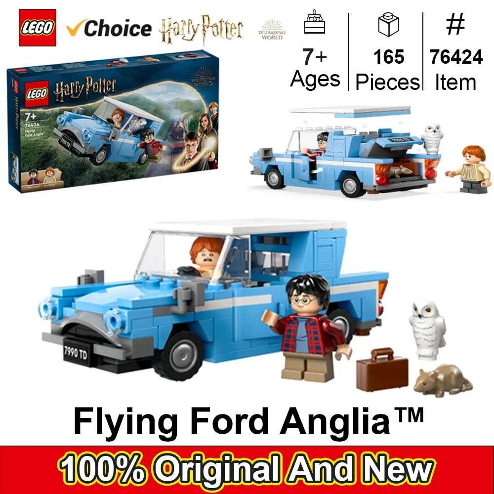 LEGO 76424 Harry Potter Flying Ford Anglia, Buildable Car Toy with 2 Minifigures Harry Potter Car, Gift Boys and Girls Ages 7 - 76424