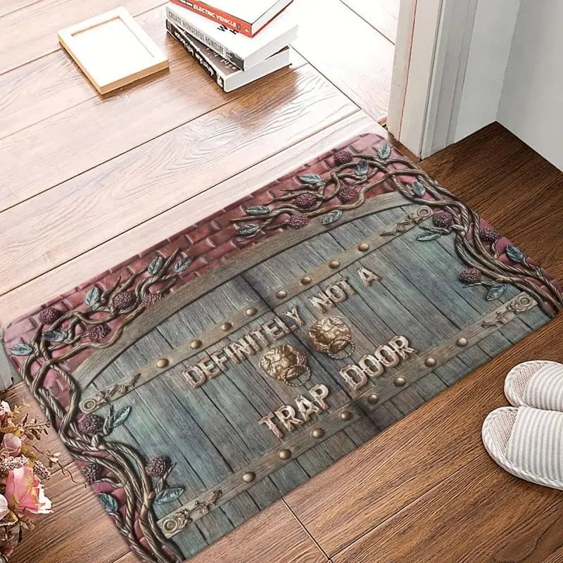 DND Definitely Not A Trap Door Doormat Anti-Slip Kitchen Bath Mat Toilet Welcome Door Floor Entrance Carpet Rug Footpad