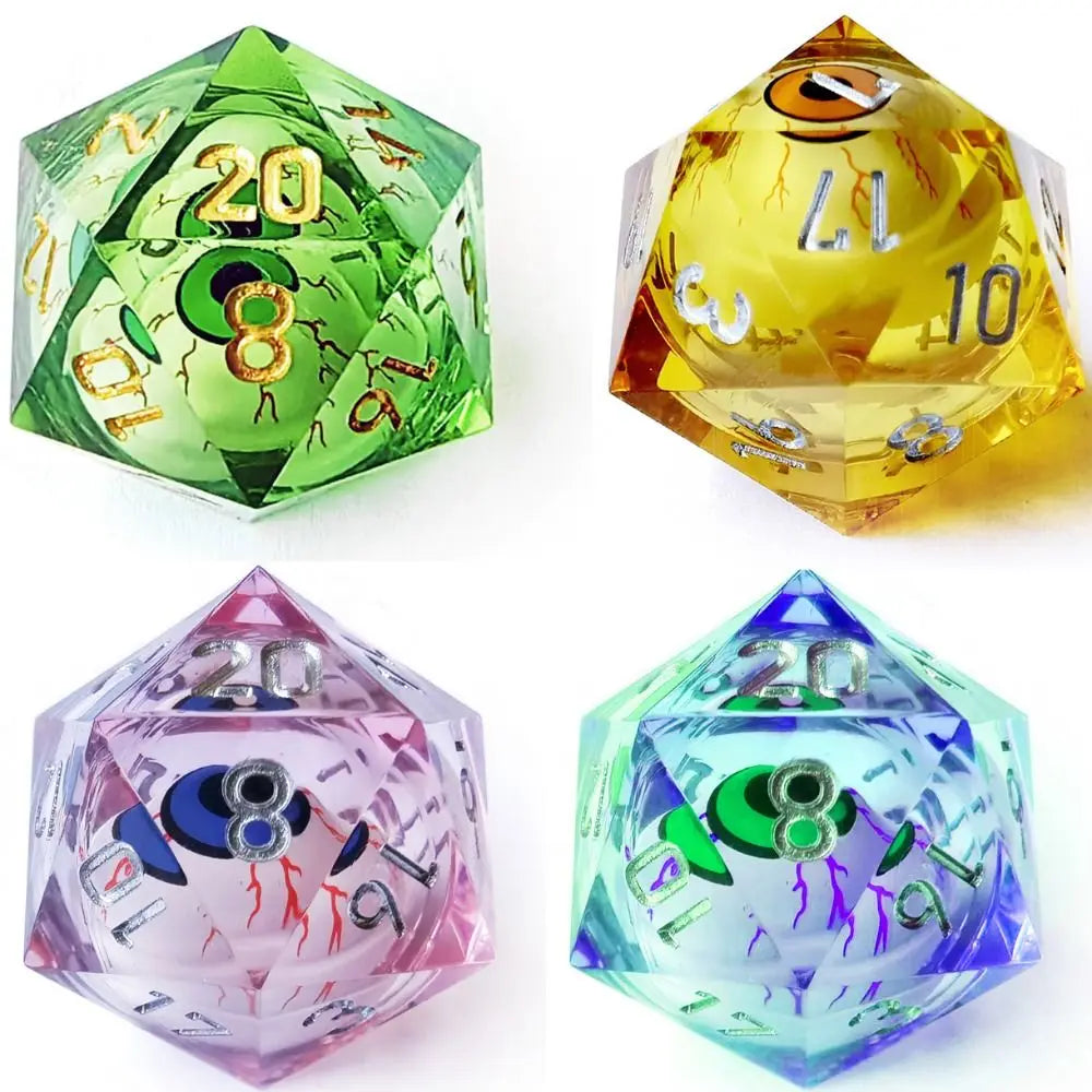 Polyhedral Dragon Eye Dice Home Decor Resin Crafts Crystal Tarot Game Party Toys Ornaments Liquid Longan Dice